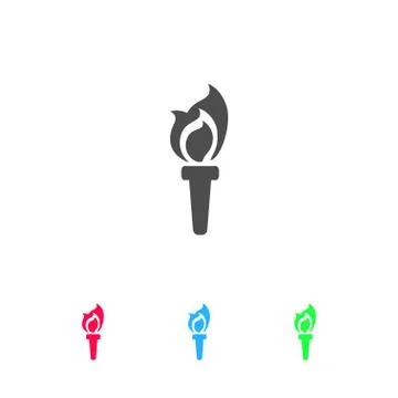 Torch icon flat. Stock Illustration