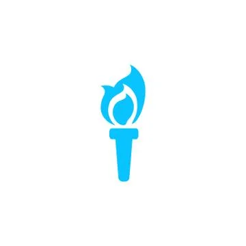 Torch icon flat. Stock Illustration