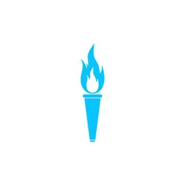 Torch icon flat Stock Illustration