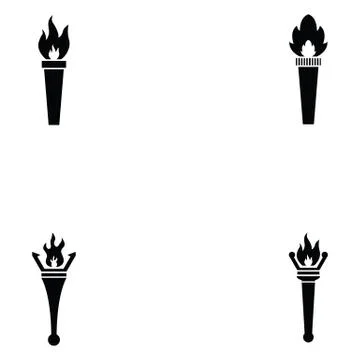 Torch icon set Stock Illustration