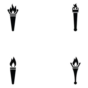 Torch icon set Illustrazione stock