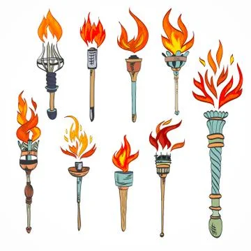 Torch icon sketch 스톡 일러스트