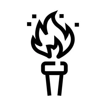 Torch icon symbolizing athletic games and hope Stock Illustration