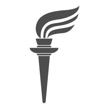 Torch icon. Vector image for logos, websites, applications and thematic desig Stock Illustration