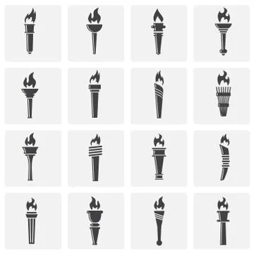 Torch icons set on background for graphic and web design. Simple illustration 스톡 일러스트