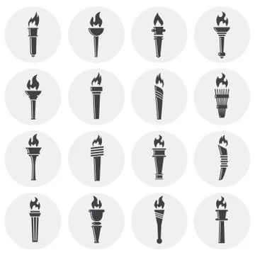 Torch icons set on background for graphic and web design. Simple illustration イラスト素材