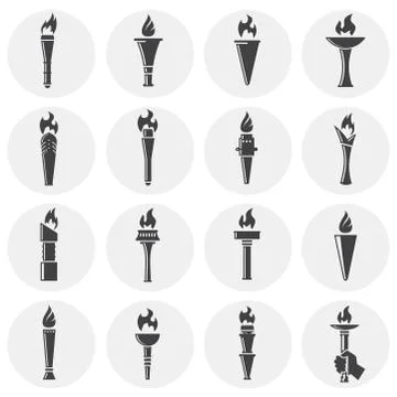 Torch icons set on background for graphic and web design. Simple illustration Illustrazione stock