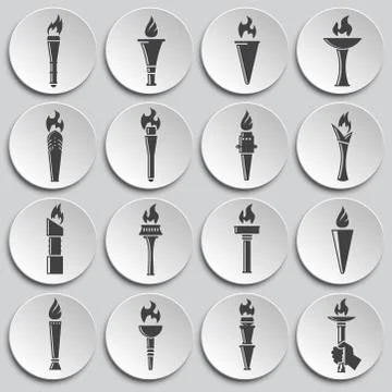 Torch icons set on background for graphic and web design. Simple illustration Stock Illustration
