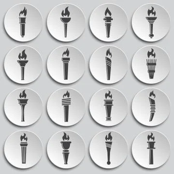 Torch icons set on background for graphic and web design. Simple illustration Stock Illustration