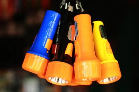 Torch light with dark background Stock Photos