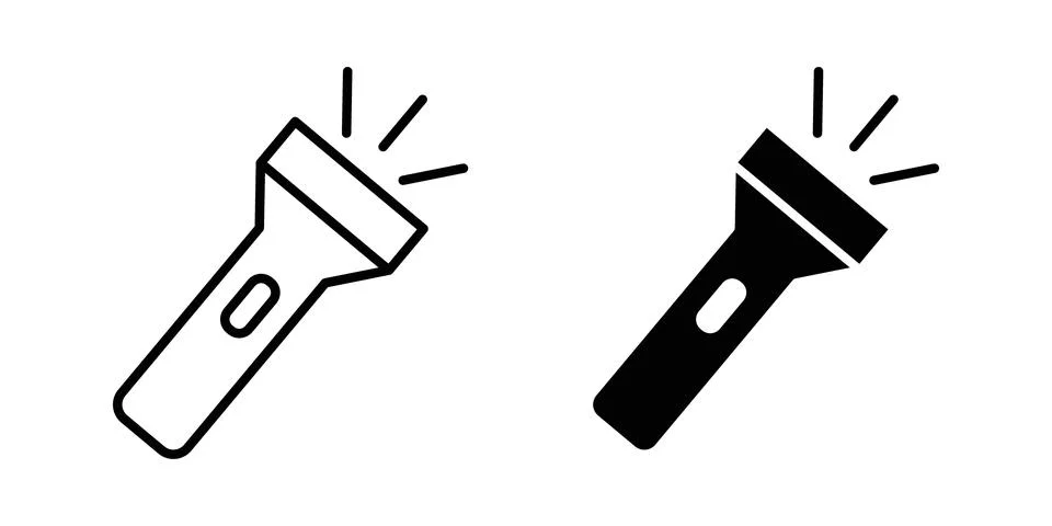 Torch light icon illustration. Pixel perfect vector graphics Stock Illustration