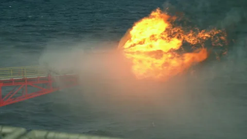 Torch lights up. Torch burns. Gas burner. Gas annealing. Associated gas burns on Stock Footage 168809409