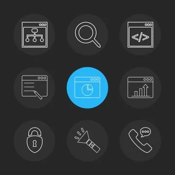 Torch , lock , phone , call , windows , ui , layout , web , user interface ,  스톡 일러스트
