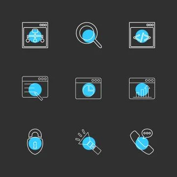 Torch , lock , phone , call , windows , ui , layout , web , user interface ,  스톡 일러스트