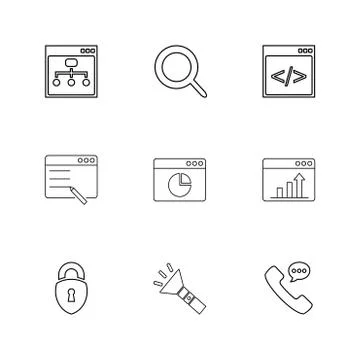 Torch , lock , phone , call , windows , ui , layout , web , user interface ,  스톡 일러스트