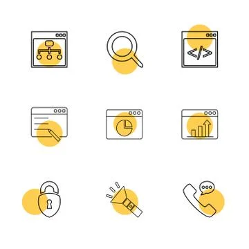 Torch , lock , phone , call , windows , ui , layout , web , user interface ,  스톡 일러스트