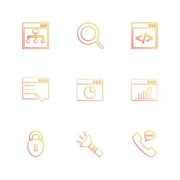 Torch , lock , phone , call , windows , ui , layout , web , user interface ,  스톡 일러스트