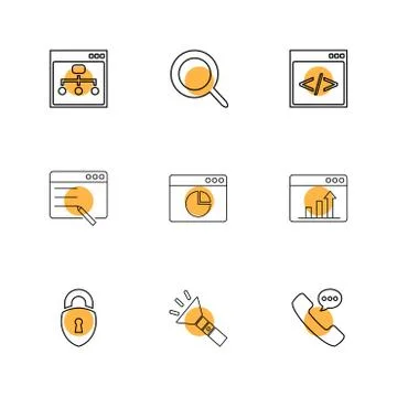 Torch , lock , phone , call , windows , ui , layout , web , user interface ,  스톡 일러스트