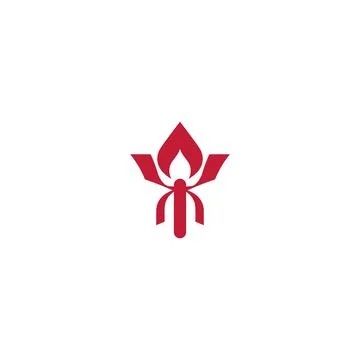 Torch logo fire icon easy catchy logo Stock Illustration