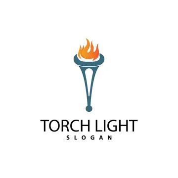 Torch Logo, Olympic Flame Vector, Simple Minimalist Design Template Illustr.. Stock Illustration