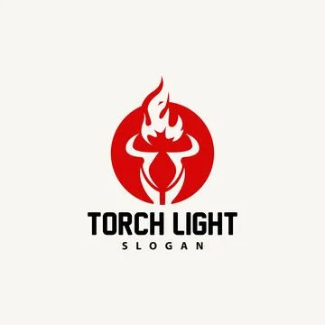 Torch Logo, Olympic Flame Vector, Simple Minimalist Design Template Illustr.. Stock Illustration