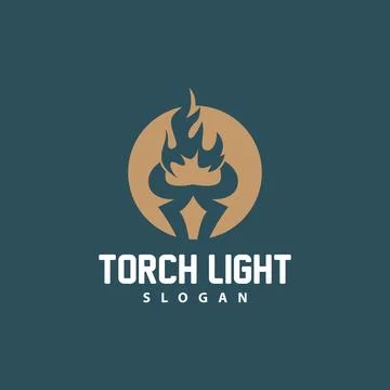 Torch Logo, Olympic Flame Vector, Simple Minimalist Design Template Illustr.. Stock Illustration