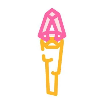 Torch with magic stone color icon vector illustration 스톡 일러스트