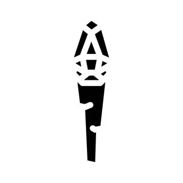 Torch with magic stone glyph icon vector illustration 스톡 일러스트