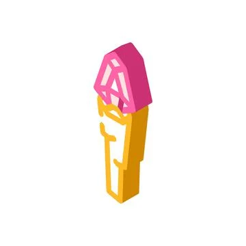 Torch with magic stone isometric icon vector illustration 스톡 일러스트
