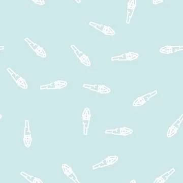 Torch with magic stone line vector seamless pattern Stock Illustration