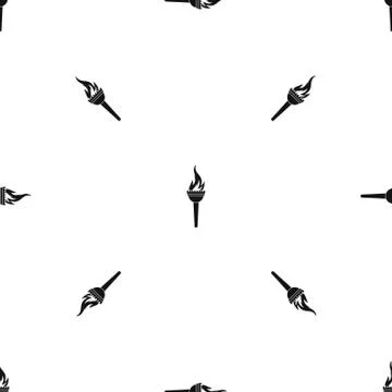 Torch pattern seamless black Stock Illustration