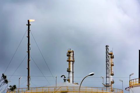 Torch of a refinery Stock Photos