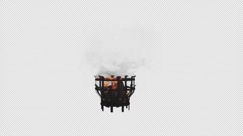 Torch Sconce burning with transparent background Stock Footage 291923376