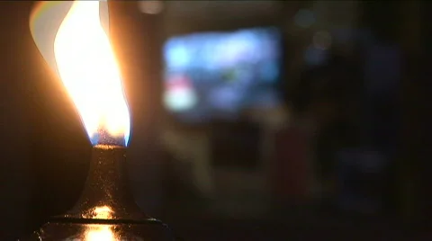 Torch shot outside restaurant Stock Footage 569068
