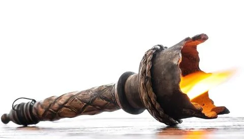Torch is a stick with combustible material at one end which can be used as .. Stock Photos
