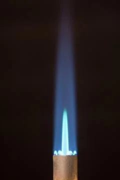 Torch tip with Blue Flame Foto stock
