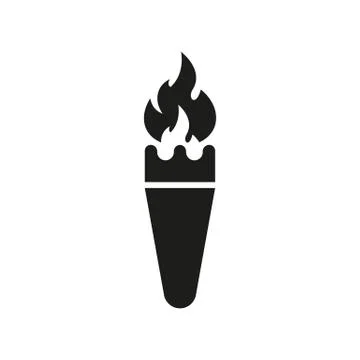 Torch vector icon. Burning torches with fire, icons Stock Illustration