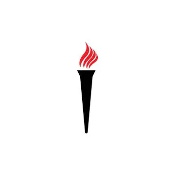 Torch vector icon illustration design template isolated Stock Illustration