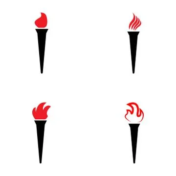 Torch vector icon illustration design template isolated Иллюстрация