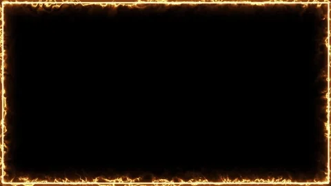 Torch Yellow Energy Frame Border Loop on Black Background HD FX Stock Footage 326979796