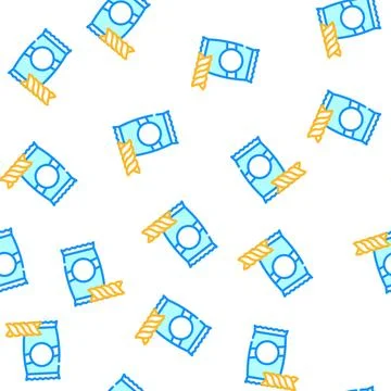 Torchietti pasta vector seamless pattern Stock Illustration