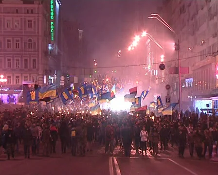 Torchlight procession Stock Footage 33828007