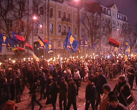 Torchlight procession Stock Footage 33828037