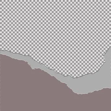 Tore off half a sheet of gray paper from the bottom. Vector paper design temp Stock Illustration