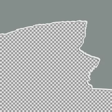 Tore off half a sheet of gray paper from the top. Vector paper design templat Stock Illustration