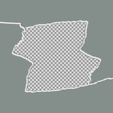Tore off half a sheet of gray paper from the top. Vector paper design templat Stock Illustration