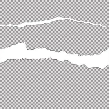 Tore off half a sheet of gray paper from the top. Vector paper design templat Stock Illustration