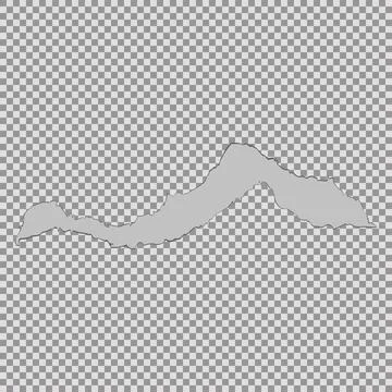 Tore off half a sheet of gray paper from the top. Vector paper design templat Stock Illustration