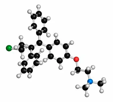 Toremifene drug molecule Stock Illustration