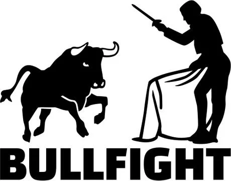Torero with bull fighting Stock Illustration